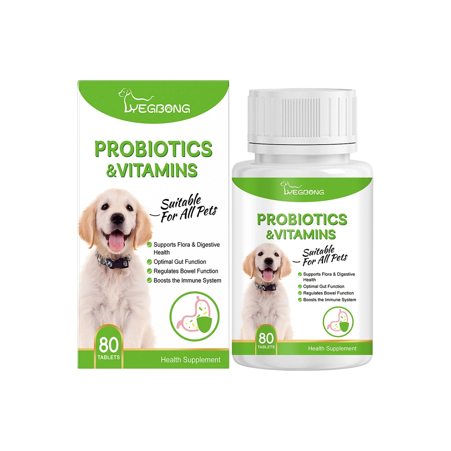 Yegbong Pet Probiotic Soft Chews Gut Health Improving Pet Care Supplements for Cats and Fish Enhanced Nutritional Absorption