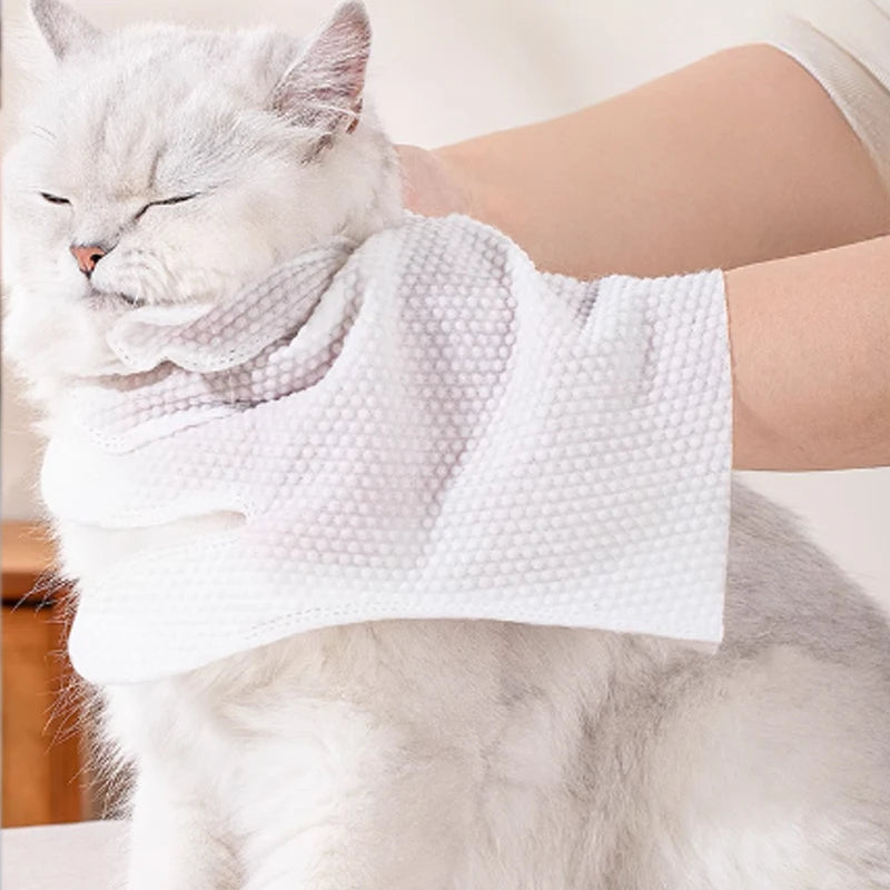 4 packs of 24 pieces,Pet gloves wet wipes - Special disposable cleaning wet wipes for pets, gentle and non-irritating