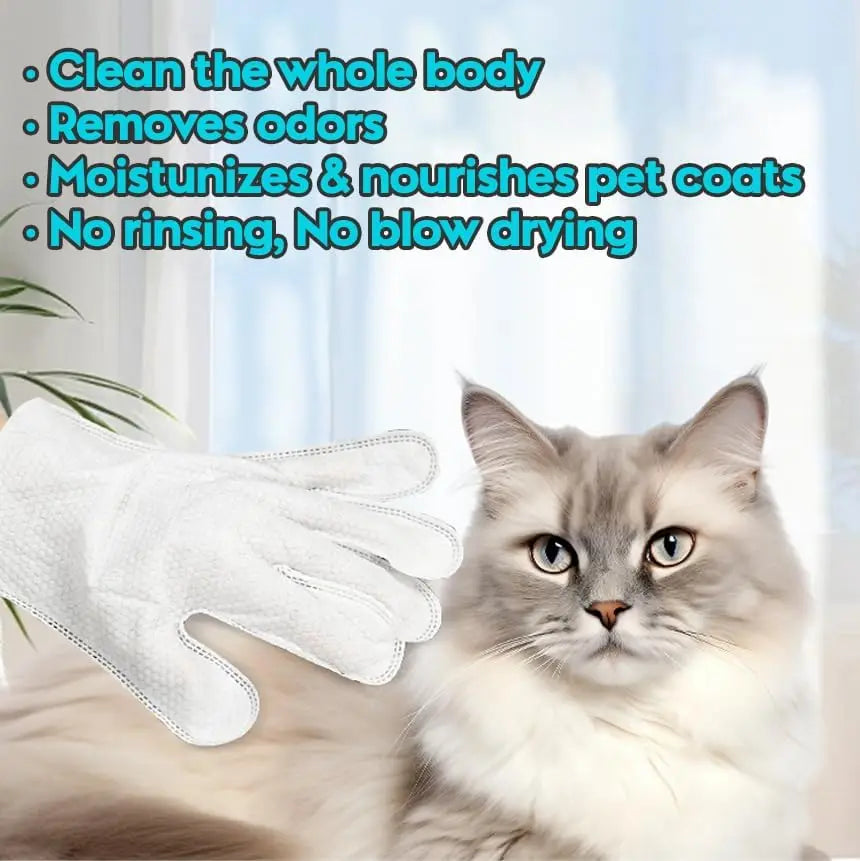 Unscented Extra Thick Pet Cleaning Wipes for Dogs & Cats,Dog Washing Bathing Deodorizing Grooming Gloves for Daily Care