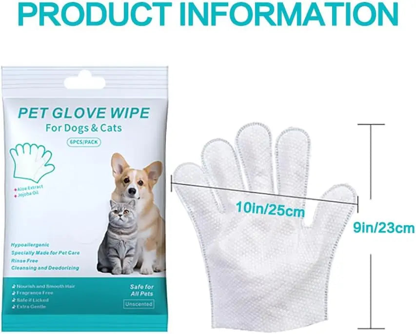 Unscented Extra Thick Pet Cleaning Wipes for Dogs & Cats,Dog Washing Bathing Deodorizing Grooming Gloves for Daily Care