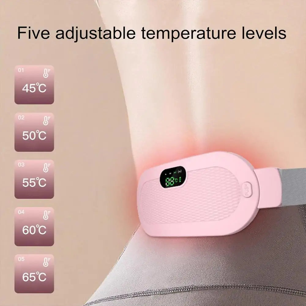 Period Heating Pad Travel Electric Stomach Heating Pad Adjustable Heated Belt With Digital Display 4 Vibration Massage Modes
