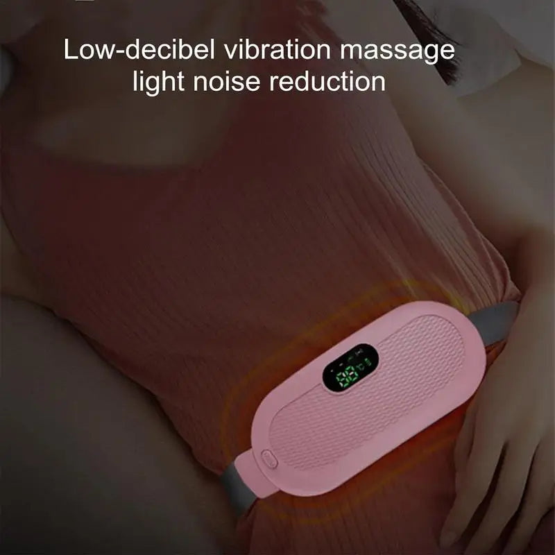 Period Heating Pad Travel Electric Stomach Heating Pad Adjustable Heated Belt With Digital Display 4 Vibration Massage Modes
