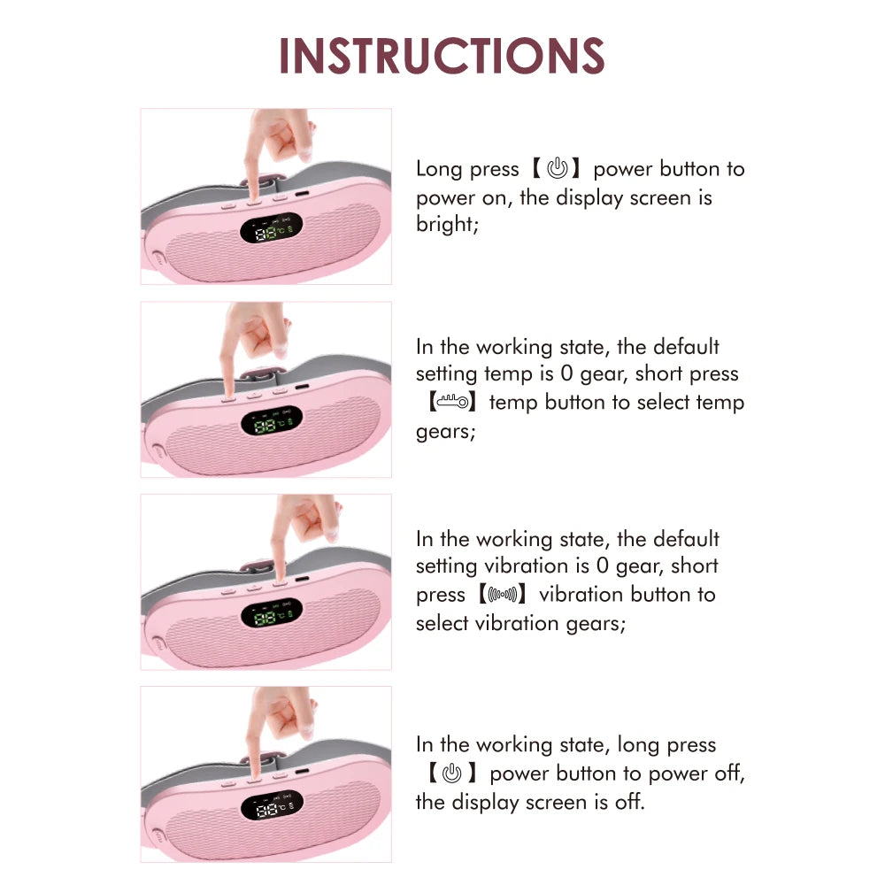 Electric Period Cramp Relief Massager Vibrating Heating Pad for Menstrual Pain Waist Stomach Abdominal Warm Palace Belt
