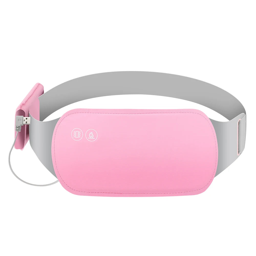 Electric Period Cramp Massager Vibrating Heating Belt for Menstrual Waist Stomach Abdominal Warm Palace Belt