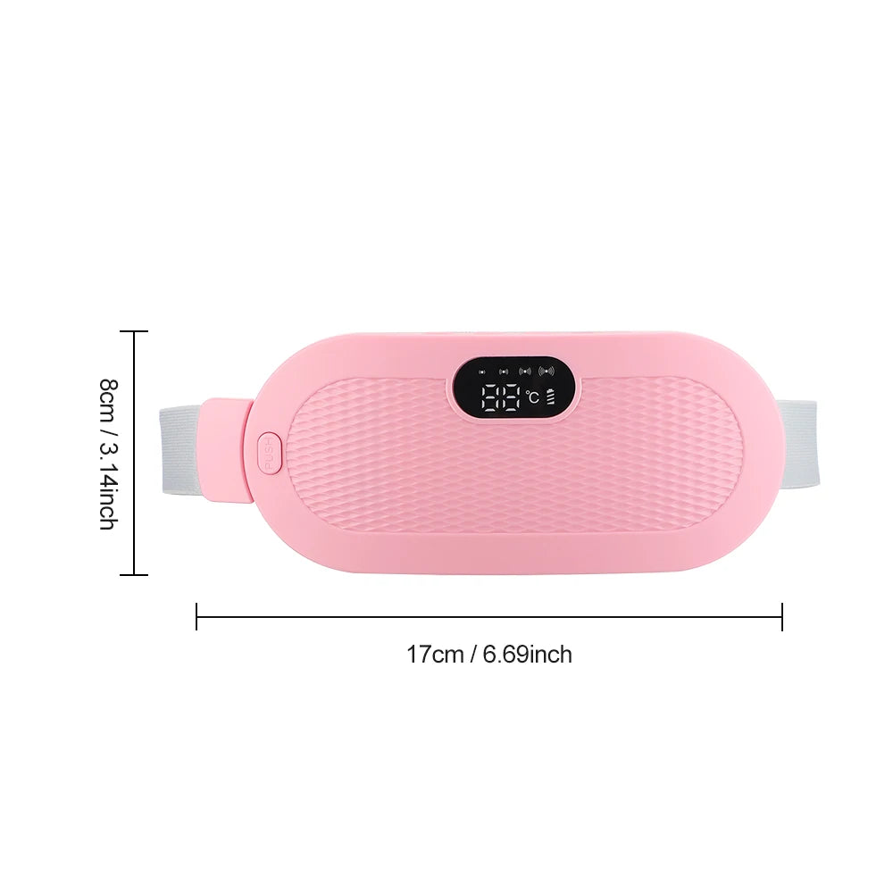 Electric Period Cramp Massager Vibrator Heating Belt for Menstrual Relief Waist Stomach Warming Women Gift USB Rechargeable