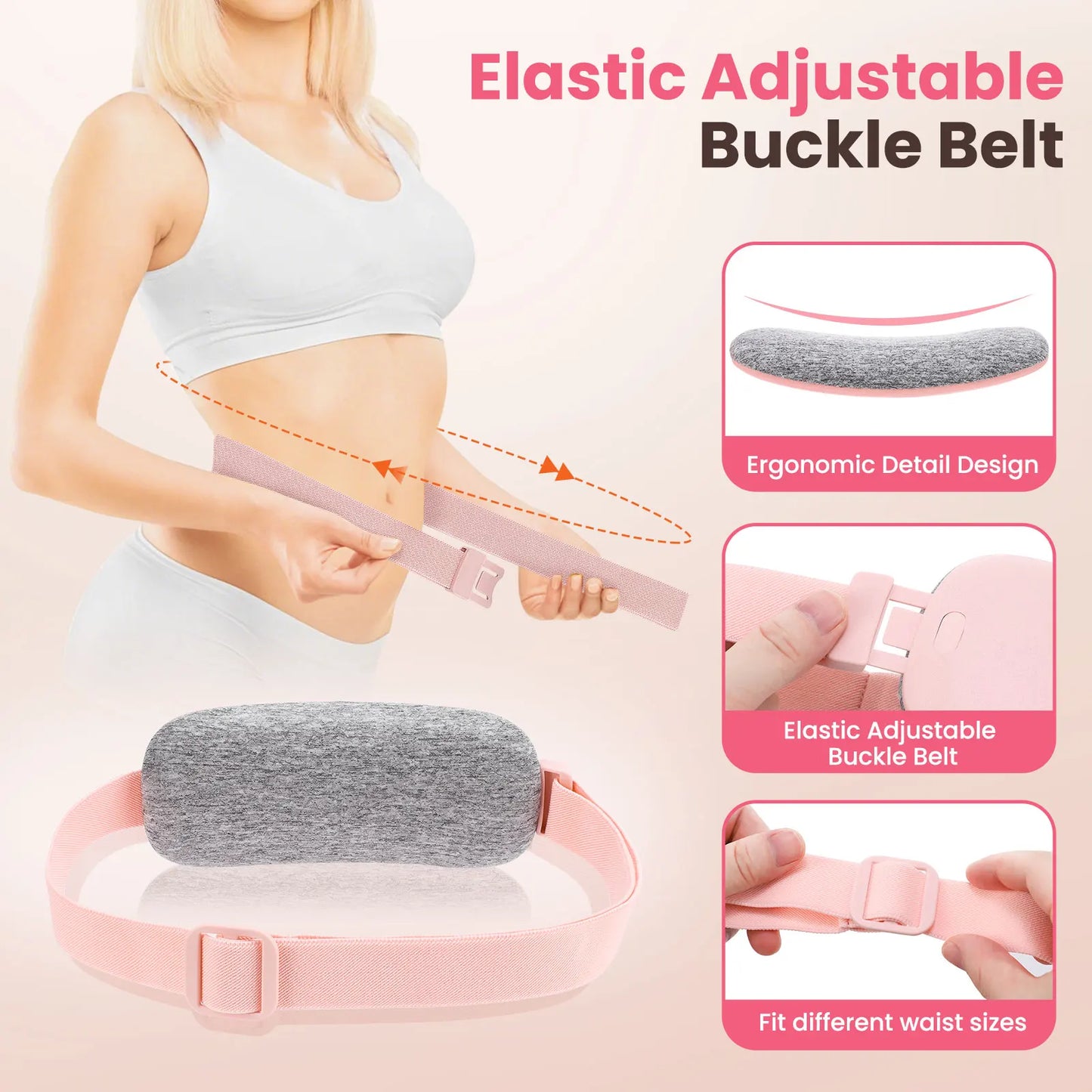 Electric Menstrual Period Cramp Massager Heating Pad Belt for Female Waist Abdominal Warm Palace Belt Massage Device Vibration