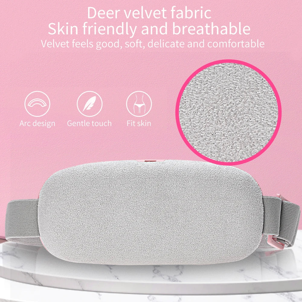 Electric Period Cramp Massager Vibrating Heating Belt for Menstrual Waist Stomach Abdominal Warm Palace Belt