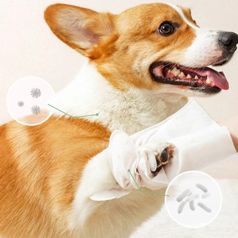 4 packs of 24 pieces,Pet gloves wet wipes - Special disposable cleaning wet wipes for pets, gentle and non-irritating