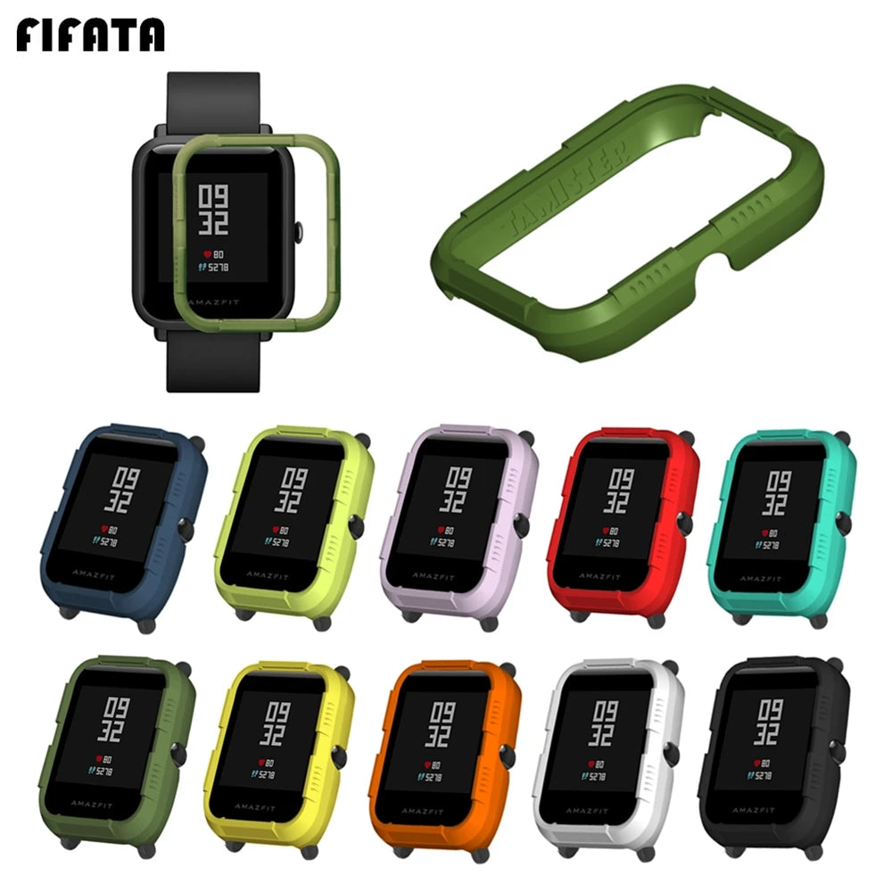FIFATA PC Protector Cover For Huami Amazfit Bip Case For Xiaomi Amazfit Bip Bit Youth Smart Watch Protective Shell Frame Sleeve