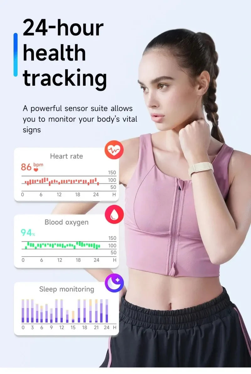 Health Smart Bracelet for Couples Heart Rate Monitor Activity Fitness Tracker Men Women Sports Waterproof Wristbands NO Screen