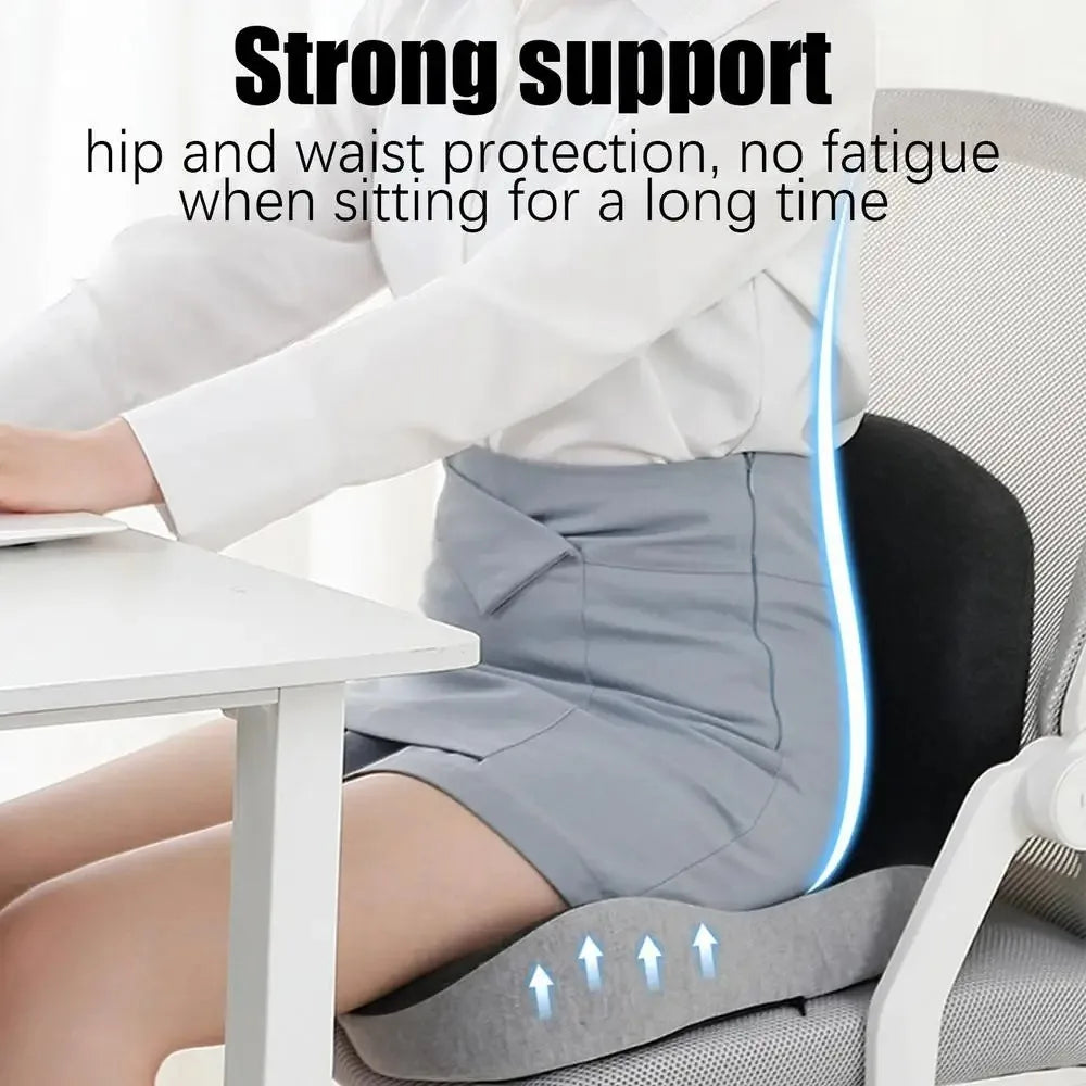 Memory Foam Backrest Cushion Breathable Non-Slip Car Seat Cushion Back Support Backrest Cushion for Truck Driver