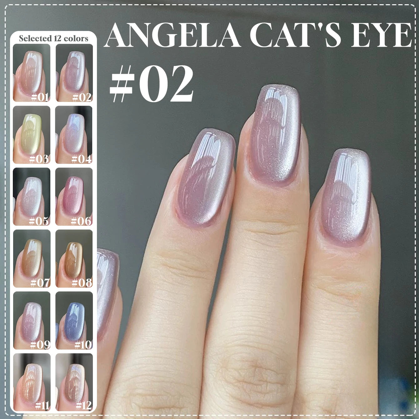 MIANEL 12ML 1-12pcs Spring Dongling Wild Cat Eye Gel Nail Polish 2025 Flashing Magnetic Gel White Nails Green Nails Summer Nails