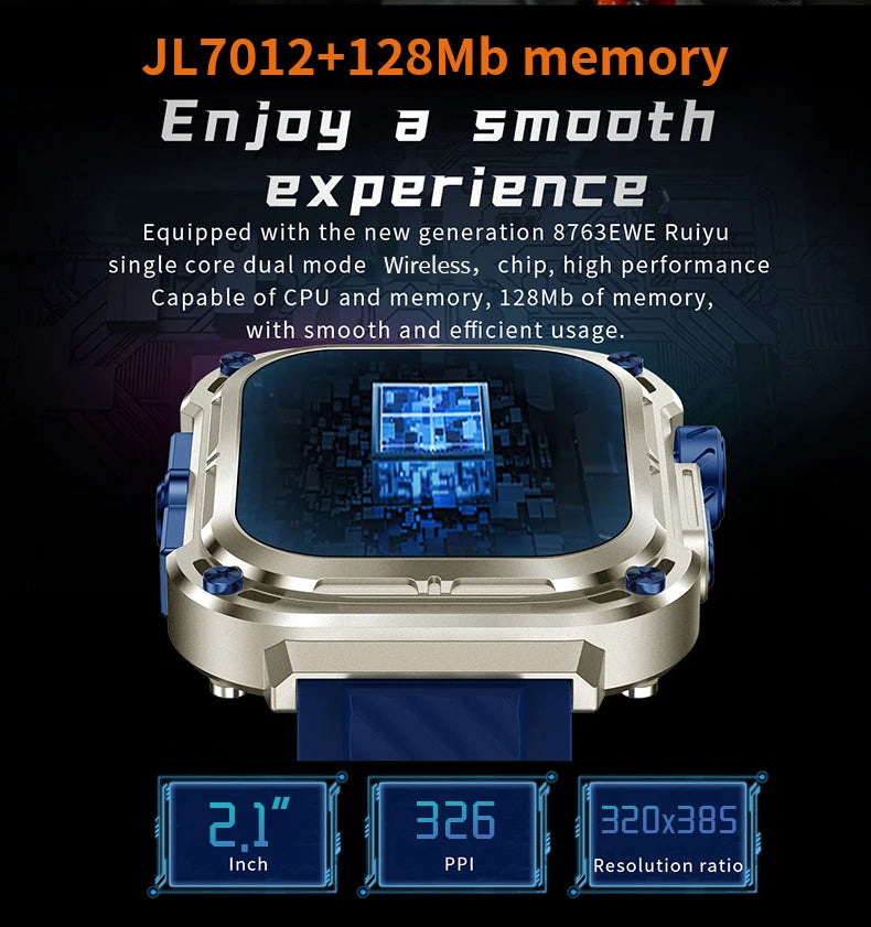 LIGE 2025 New 2.1" Ultra HD NFC Voice Call Smart Watch Men Compass GPS Track 460mAh Battery Waterproof Watches For HUAWEI Xiaomi