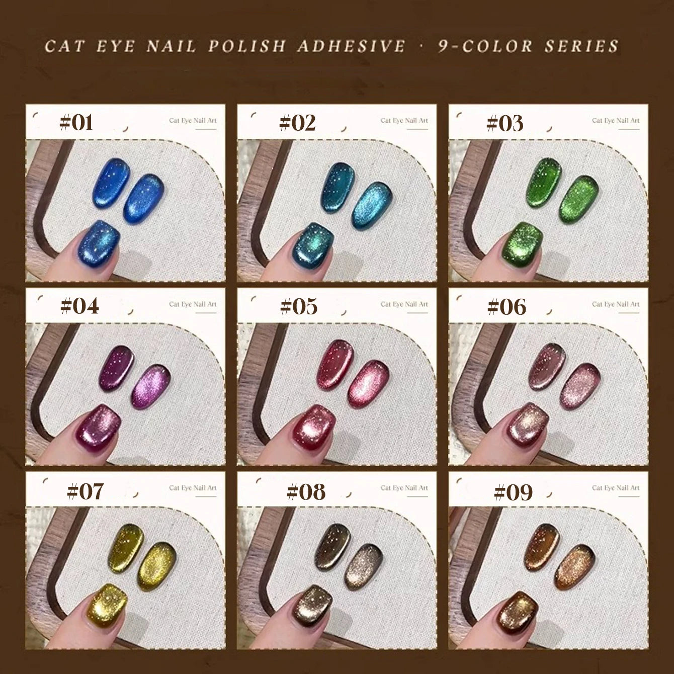 MIANEL 12ML 1-12pcs Spring Dongling Wild Cat Eye Gel Nail Polish 2025 Flashing Magnetic Gel White Nails Green Nails Summer Nails
