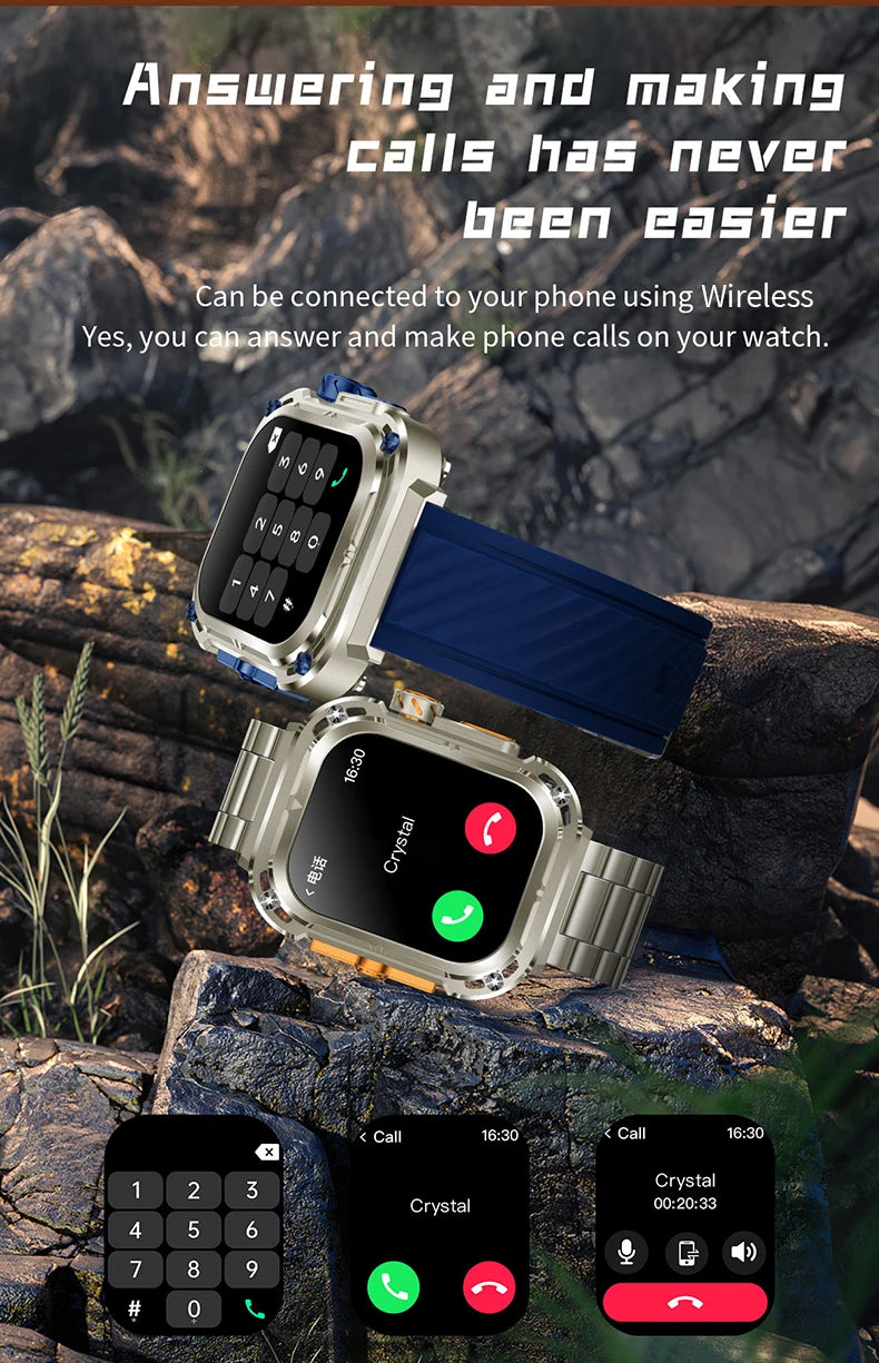 LIGE 2025 New 2.1" Ultra HD NFC Voice Call Smart Watch Men Compass GPS Track 460mAh Battery Waterproof Watches For HUAWEI Xiaomi