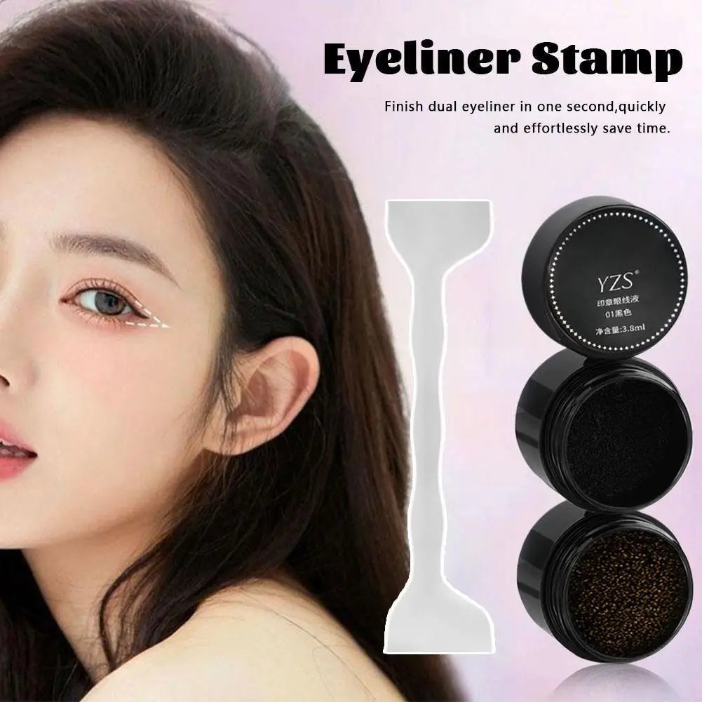 Double Ended Lower Eyelash Eyeline Silicone Stamp Quick Dry Eye Liner Portable Waterproof 0.01mm Tip Lower Lash Stamp With Ink