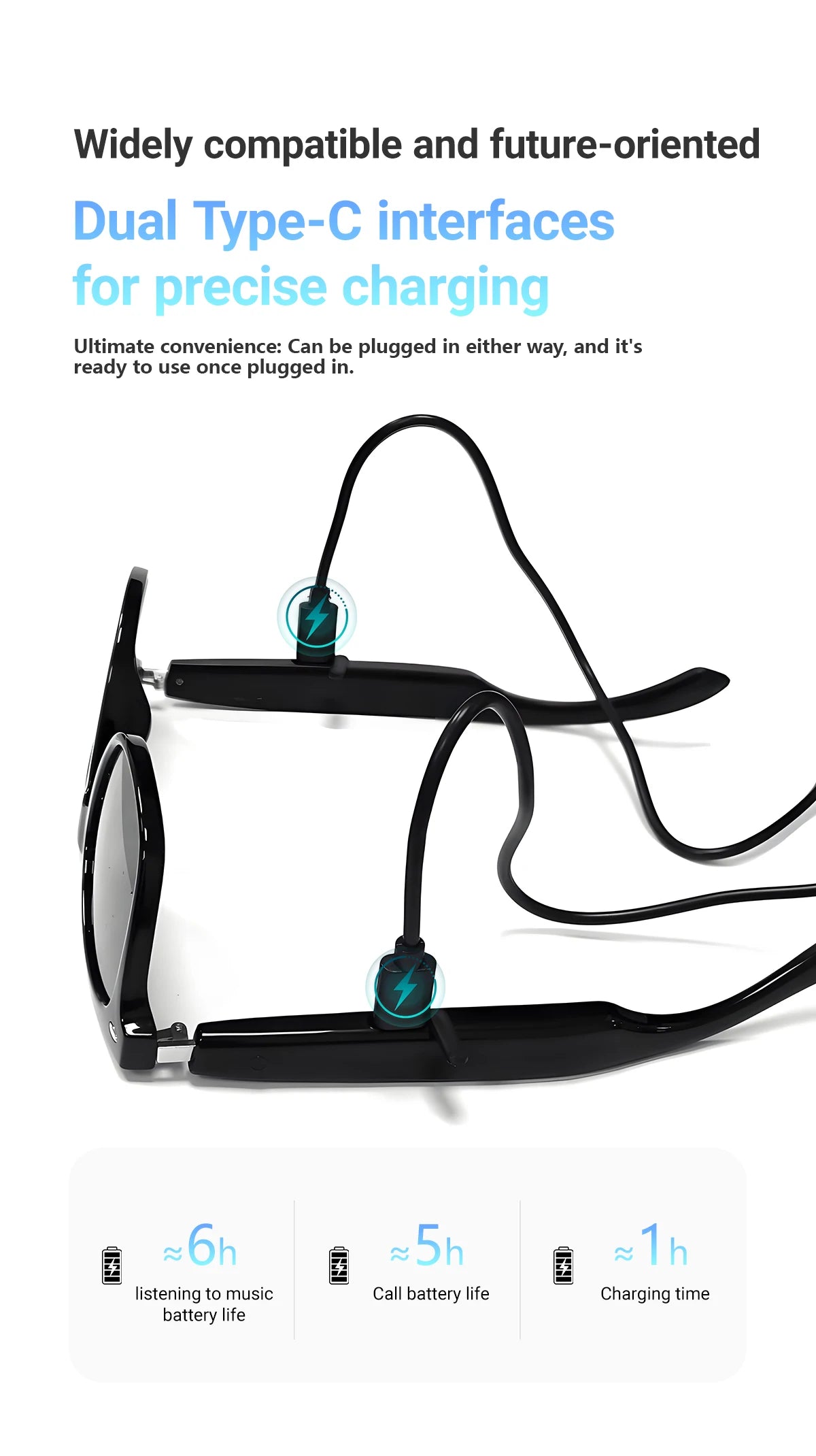 Smart Glasses AI translation 100+ Languages Make Receive Calls Music Calling Noise Reduction Light BT TWS Glasses Men Women