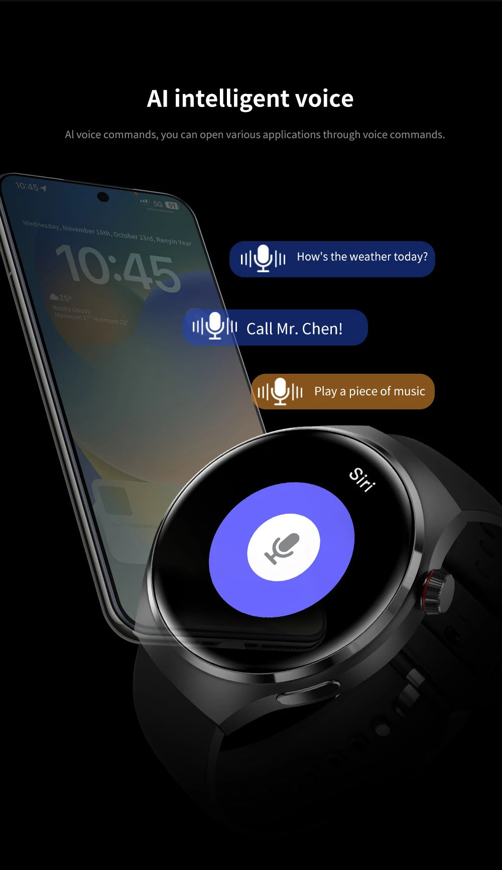 2025 For HUAWEI Smart Watch Heart rate Health Monitor Bluetooth Call NFC GPS Tracker IP68 Waterproof SmartWatch Men Women For AI