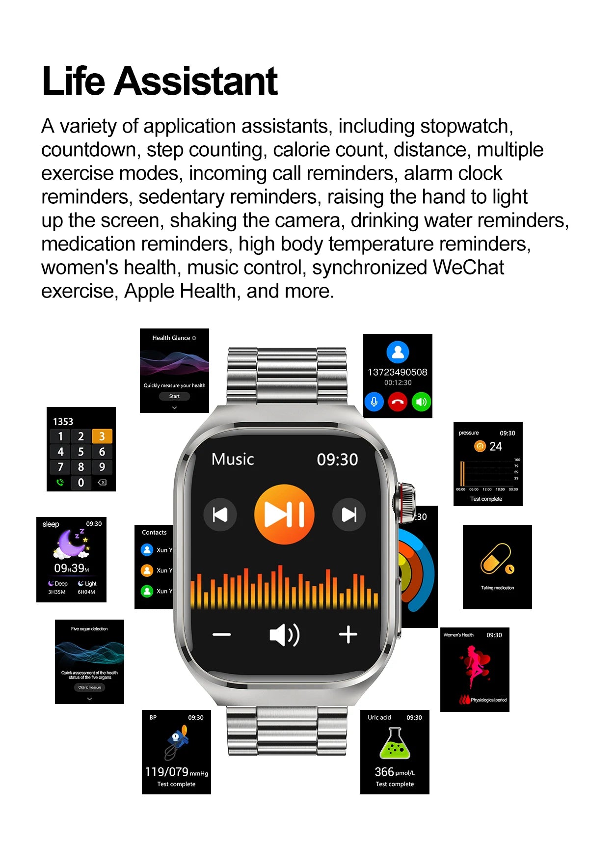 2025 New For HUAWEI Blood Pressure Body Analysis Smart Watch Women ECG+PPG IP68 Waterproof Bluetooth Call Health Smartwatch Men