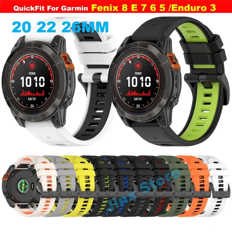 20/22/26mm Silicone Watch Strap For Garmin Fenix 8 E 7 7X 7s 6 6X 6s 5 5X Plus Original Bracelet Epix Pro Gen 2 Enduro 3 Band