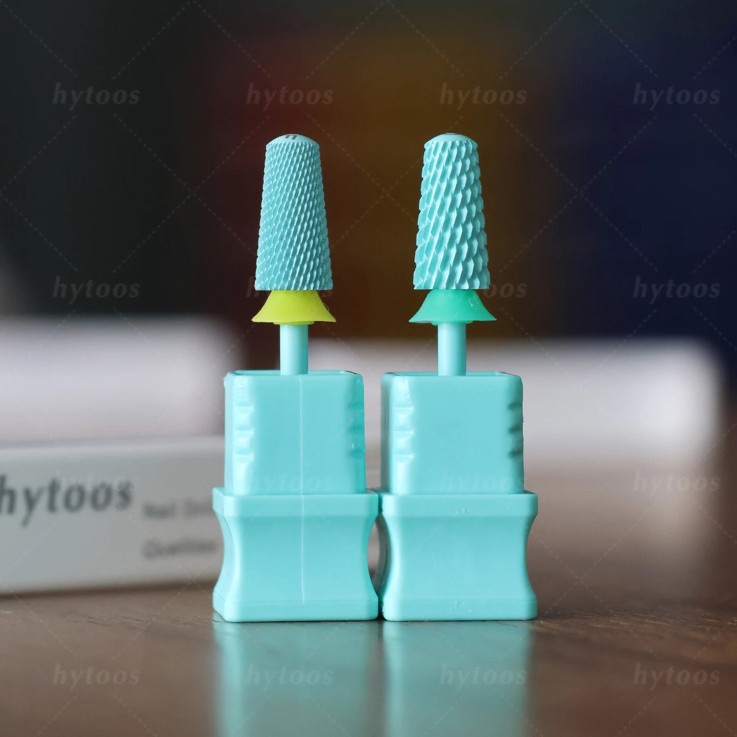HYTOOS Safety Carbide Nail Drill Bits Green Coating Dome Tapered Bit for Gel Polish Removal Pro Manicure Drills AccessoriesTool