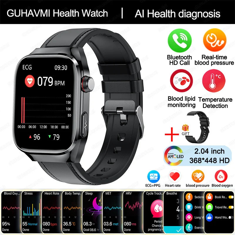 2025 New For HUAWEI Blood Pressure Body Analysis Smart Watch Women ECG+PPG IP68 Waterproof Bluetooth Call Health Smartwatch Men