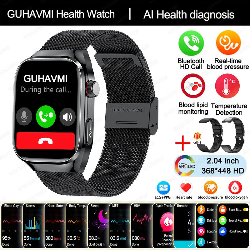 2025 New For HUAWEI Blood Pressure Body Analysis Smart Watch Women ECG+PPG IP68 Waterproof Bluetooth Call Health Smartwatch Men