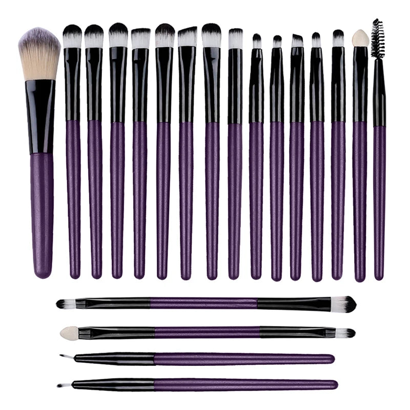 Makeup Brushes 20 Pcs Premium Synthetic Foundation Powder Concealers Eye Shadow Brush Set with 2 Sponge & 360 Rorate Holder Case