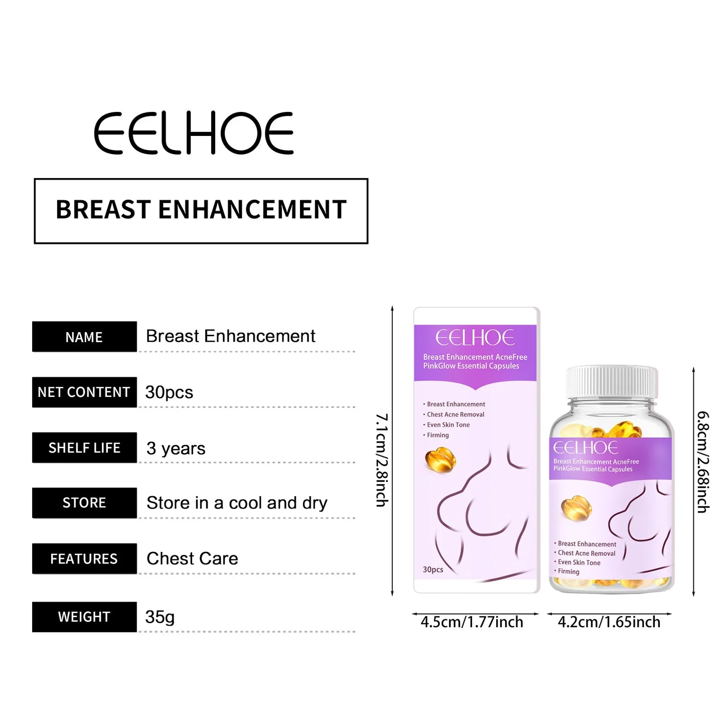 Breast Enhancement Oil Capsule Breast Firming Tightening Massage Bigger Chest Lift Oil Fast Growth Breast Bigger Capsules 30PCS
