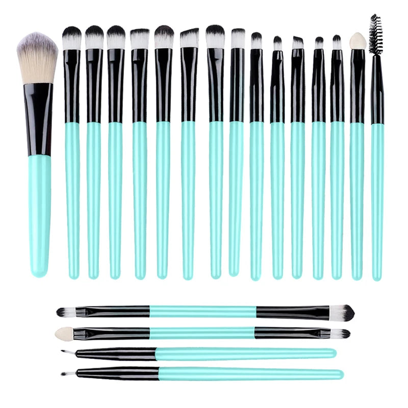 Makeup Brushes 20 Pcs Premium Synthetic Foundation Powder Concealers Eye Shadow Brush Set with 2 Sponge & 360 Rorate Holder Case