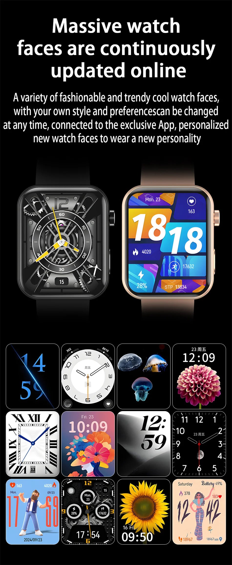 New 512M Memory Smart Watch With Camera Video Recording Local Music Dynamic Dial BT Call Sport Mode lP68 Waterproof Smartwatch