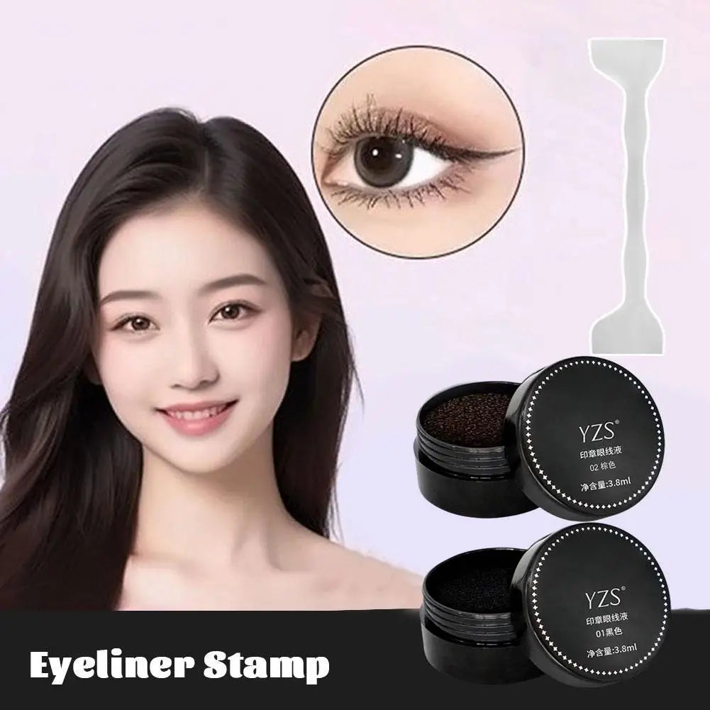 Double Ended Lower Eyelash Eyeline Silicone Stamp Quick Dry Eye Liner Portable Waterproof 0.01mm Tip Lower Lash Stamp With Ink