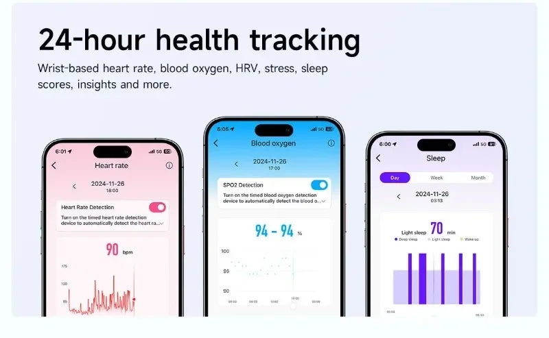 Health Smart Bracelet for Couples Heart Rate Monitor Activity Fitness Tracker Men Women Sports Waterproof Wristbands NO Screen