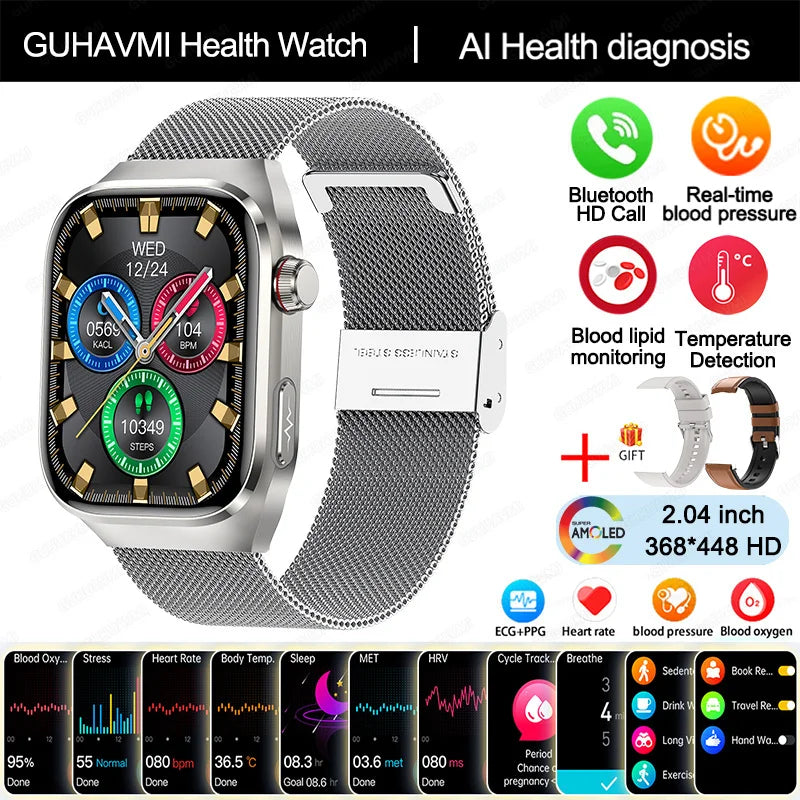 2025 New For HUAWEI Blood Pressure Body Analysis Smart Watch Women ECG+PPG IP68 Waterproof Bluetooth Call Health Smartwatch Men