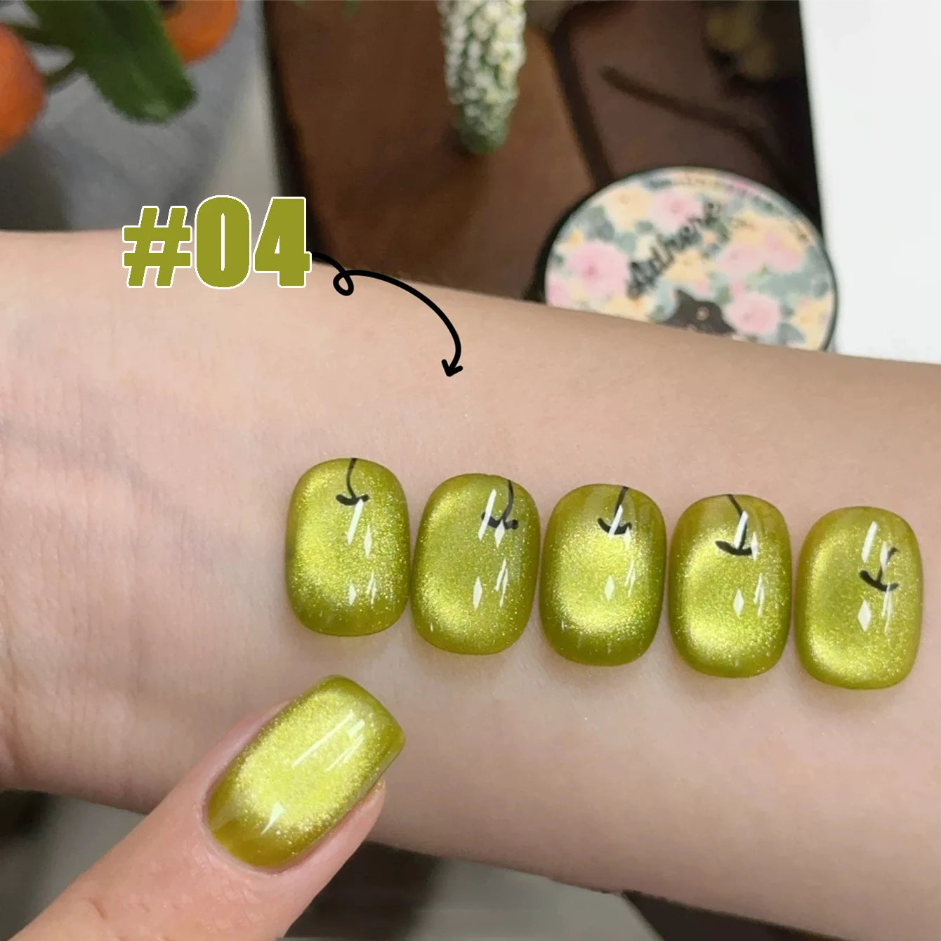 MIANEL 12ML 1-12pcs Spring Dongling Wild Cat Eye Gel Nail Polish 2025 Flashing Magnetic Gel White Nails Green Nails Summer Nails