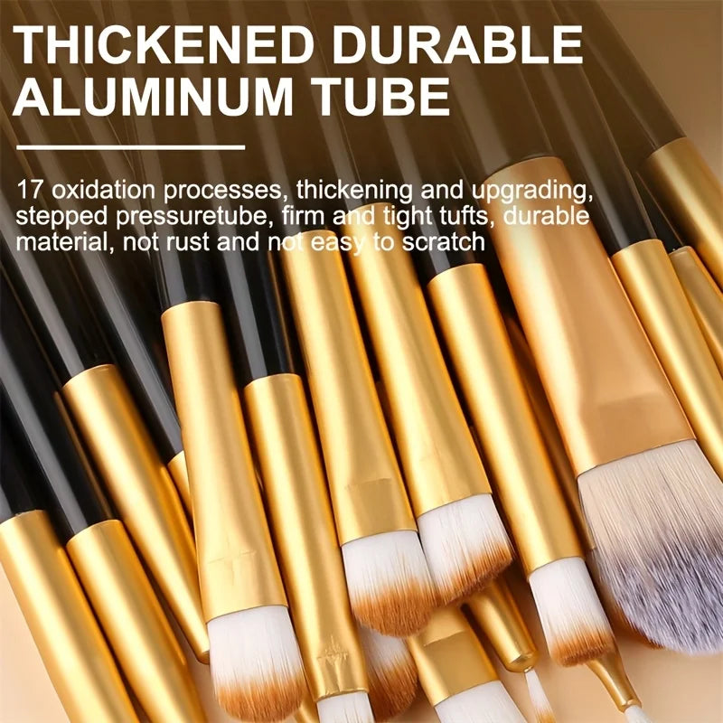 Makeup Brushes 20 Pcs Premium Synthetic Foundation Powder Concealers Eye Shadow Brush Set with 2 Sponge & 360 Rorate Holder Case