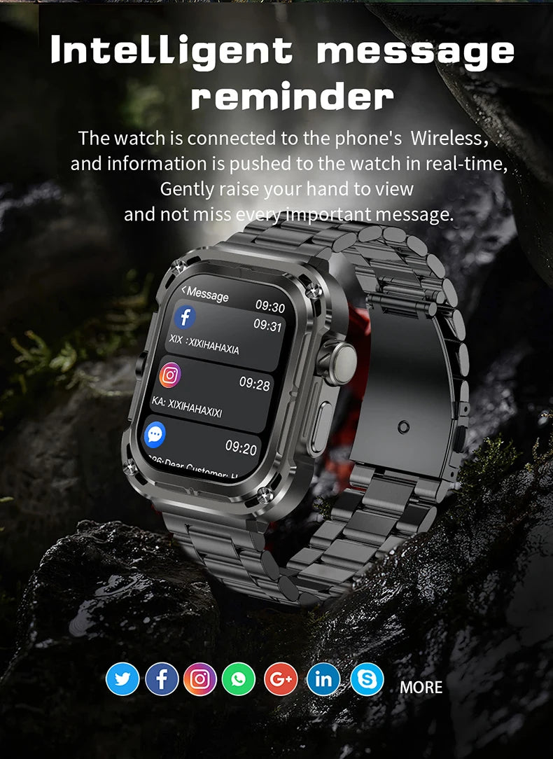 LIGE 2025 New 2.1" Ultra HD NFC Voice Call Smart Watch Men Compass GPS Track 460mAh Battery Waterproof Watches For HUAWEI Xiaomi