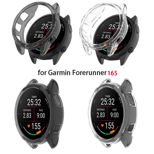 Slim Soft Transparent TPU Watch Case Cover For Garmin Forerunner 165 / 265 / 965 / 165 Music