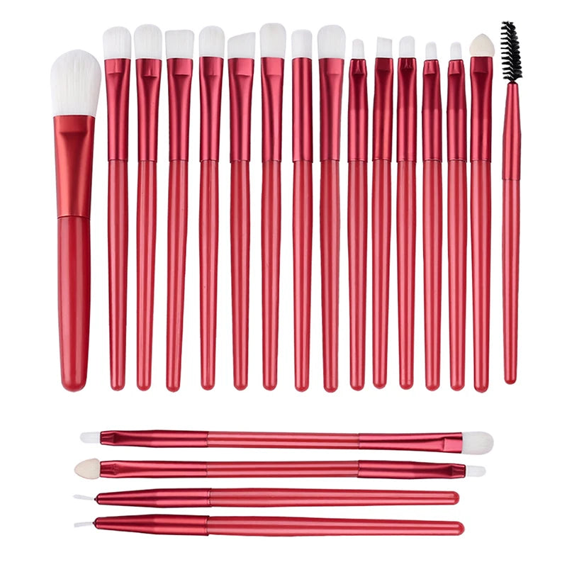 Makeup Brushes 20 Pcs Premium Synthetic Foundation Powder Concealers Eye Shadow Brush Set with 2 Sponge & 360 Rorate Holder Case
