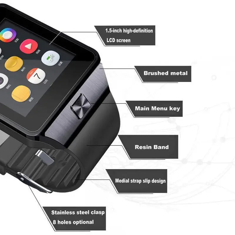 Digital Touch Screen Smart Watch DZ09 Bracelet Camera Bluetooth WristWatch SIM Card Smartwatch Phone Watch Reloj Mujer