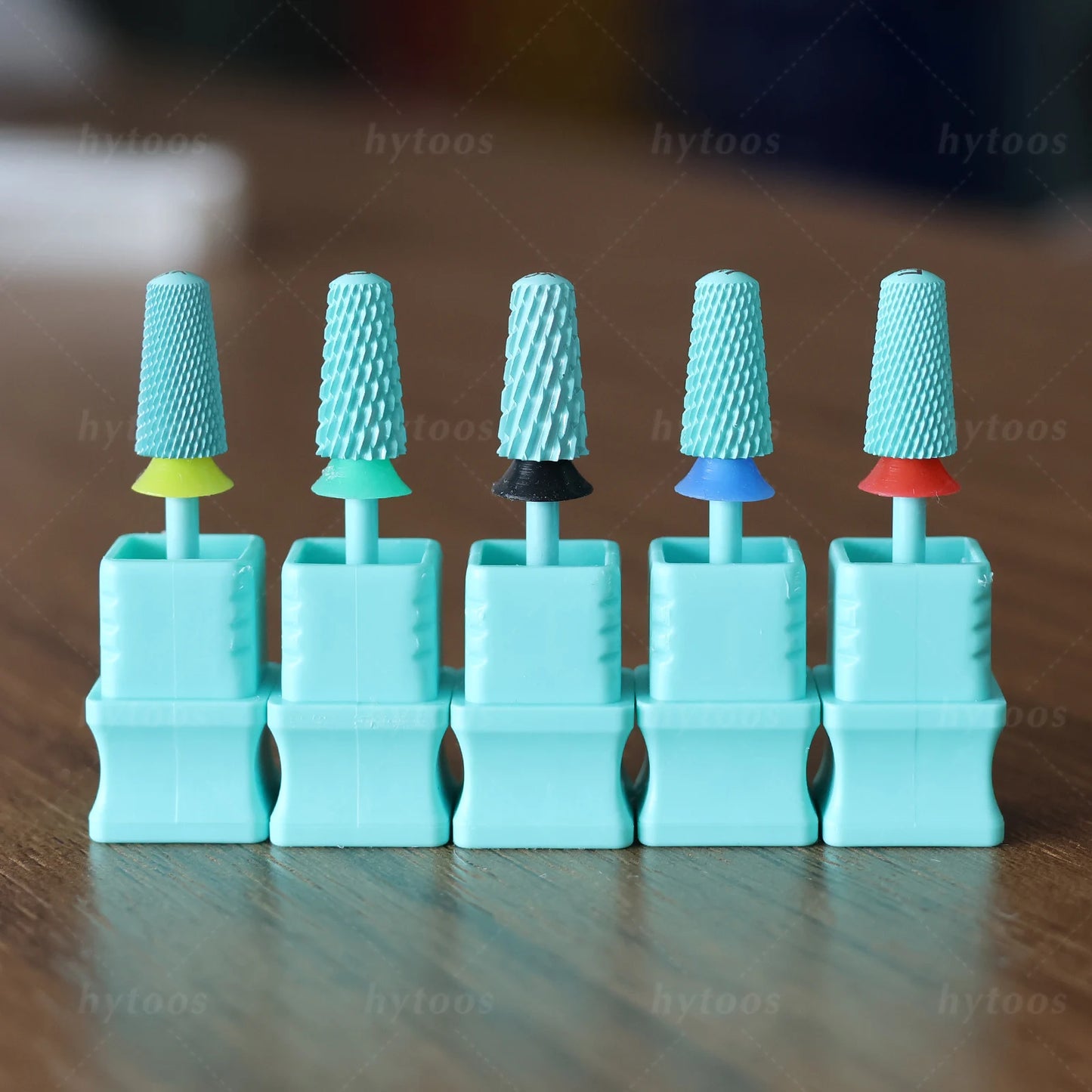 HYTOOS Safety Carbide Nail Drill Bits Green Coating Dome Tapered Bit for Gel Polish Removal Pro Manicure Drills AccessoriesTool