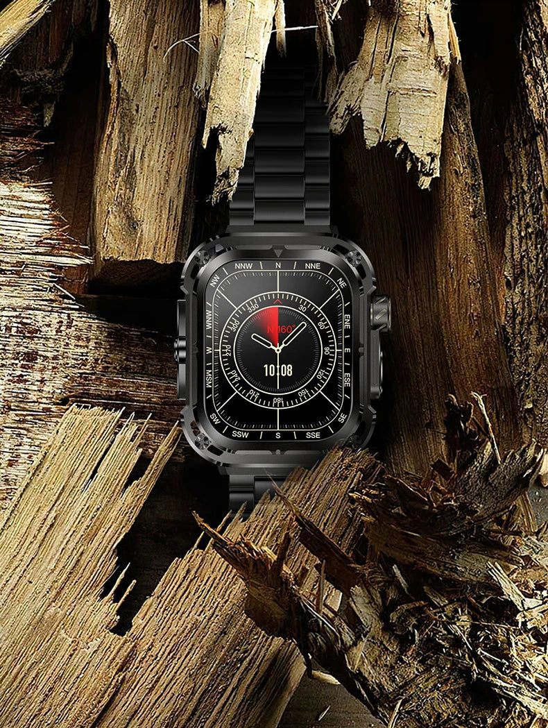 LIGE 2025 New 2.1" Ultra HD NFC Voice Call Smart Watch Men Compass GPS Track 460mAh Battery Waterproof Watches For HUAWEI Xiaomi