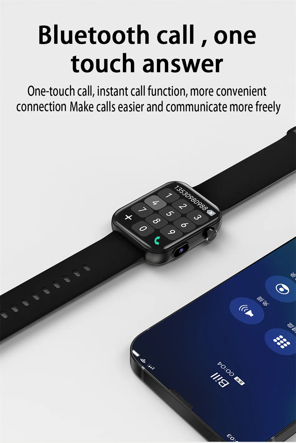 New 512M Memory Smart Watch With Camera Video Recording Local Music Dynamic Dial BT Call Sport Mode lP68 Waterproof Smartwatch
