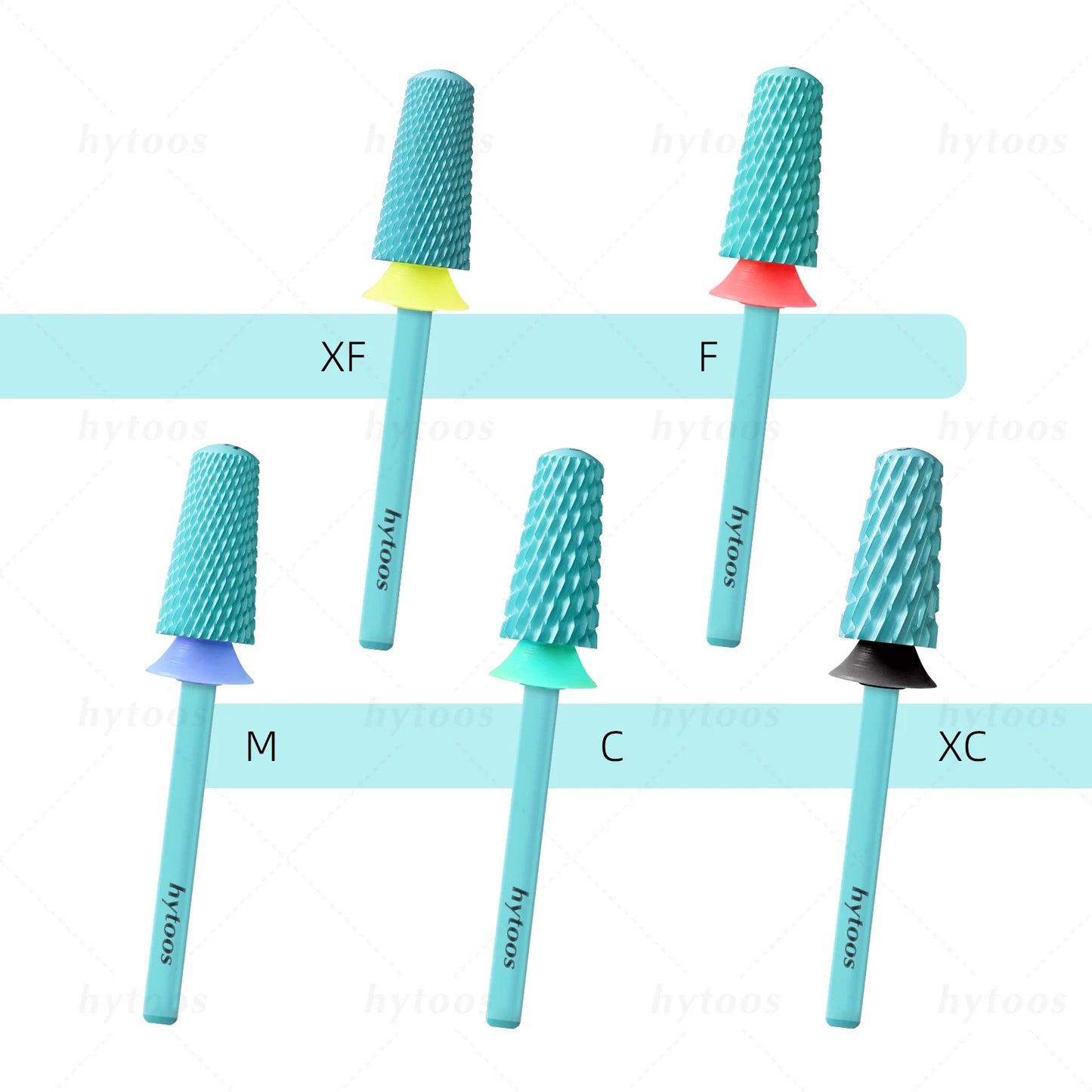 HYTOOS Safety Carbide Nail Drill Bits Green Coating Dome Tapered Bit for Gel Polish Removal Pro Manicure Drills AccessoriesTool