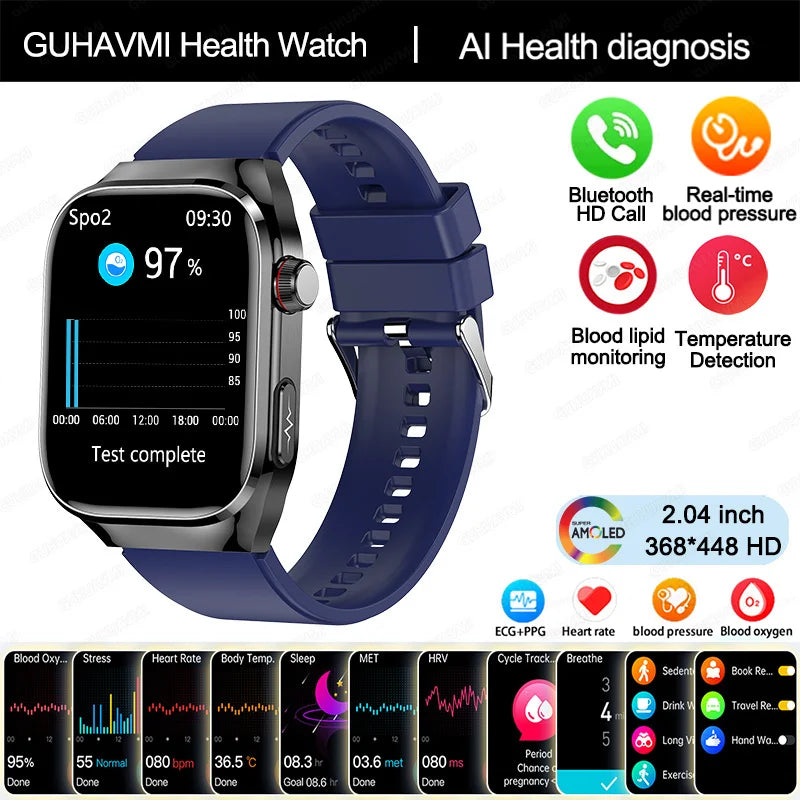 2025 New For HUAWEI Blood Pressure Body Analysis Smart Watch Women ECG+PPG IP68 Waterproof Bluetooth Call Health Smartwatch Men