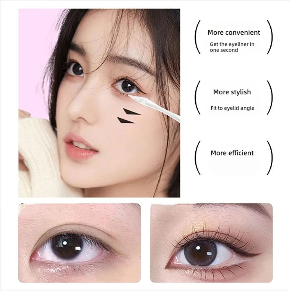 Double Ended Lower Eyelash Eyeline Silicone Stamp Quick Dry Eye Liner Portable Waterproof 0.01mm Tip Lower Lash Stamp With Ink
