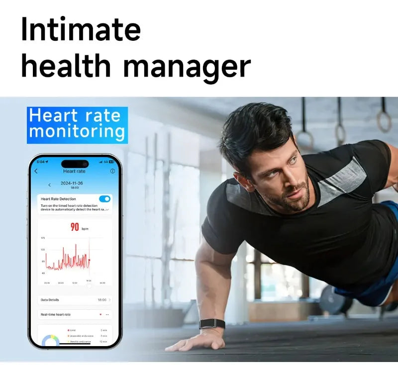 Health Smart Bracelet for Couples Heart Rate Monitor Activity Fitness Tracker Men Women Sports Waterproof Wristbands NO Screen