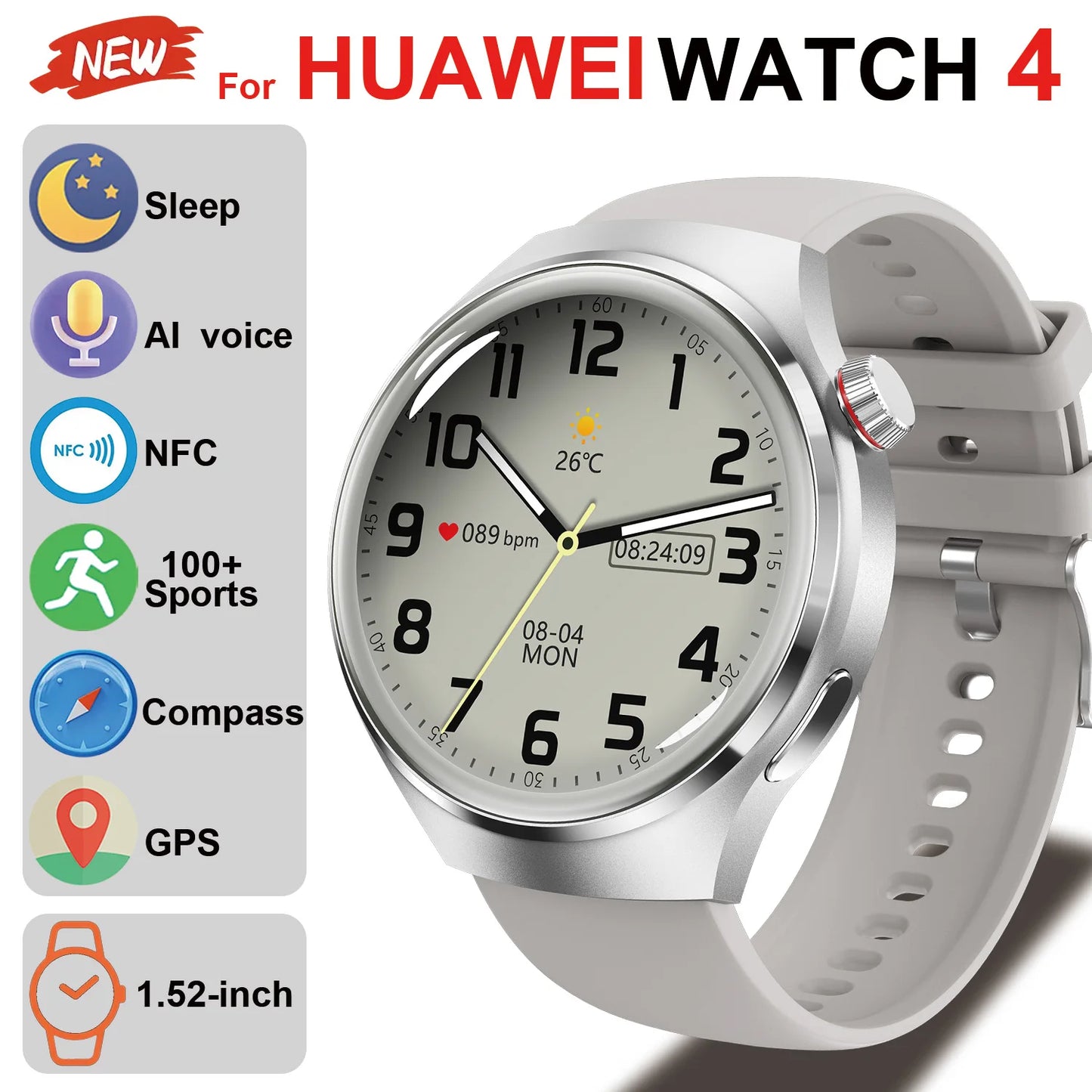 2025 For HUAWEI Smart Watch Heart rate Health Monitor Bluetooth Call NFC GPS Tracker IP68 Waterproof SmartWatch Men Women For AI