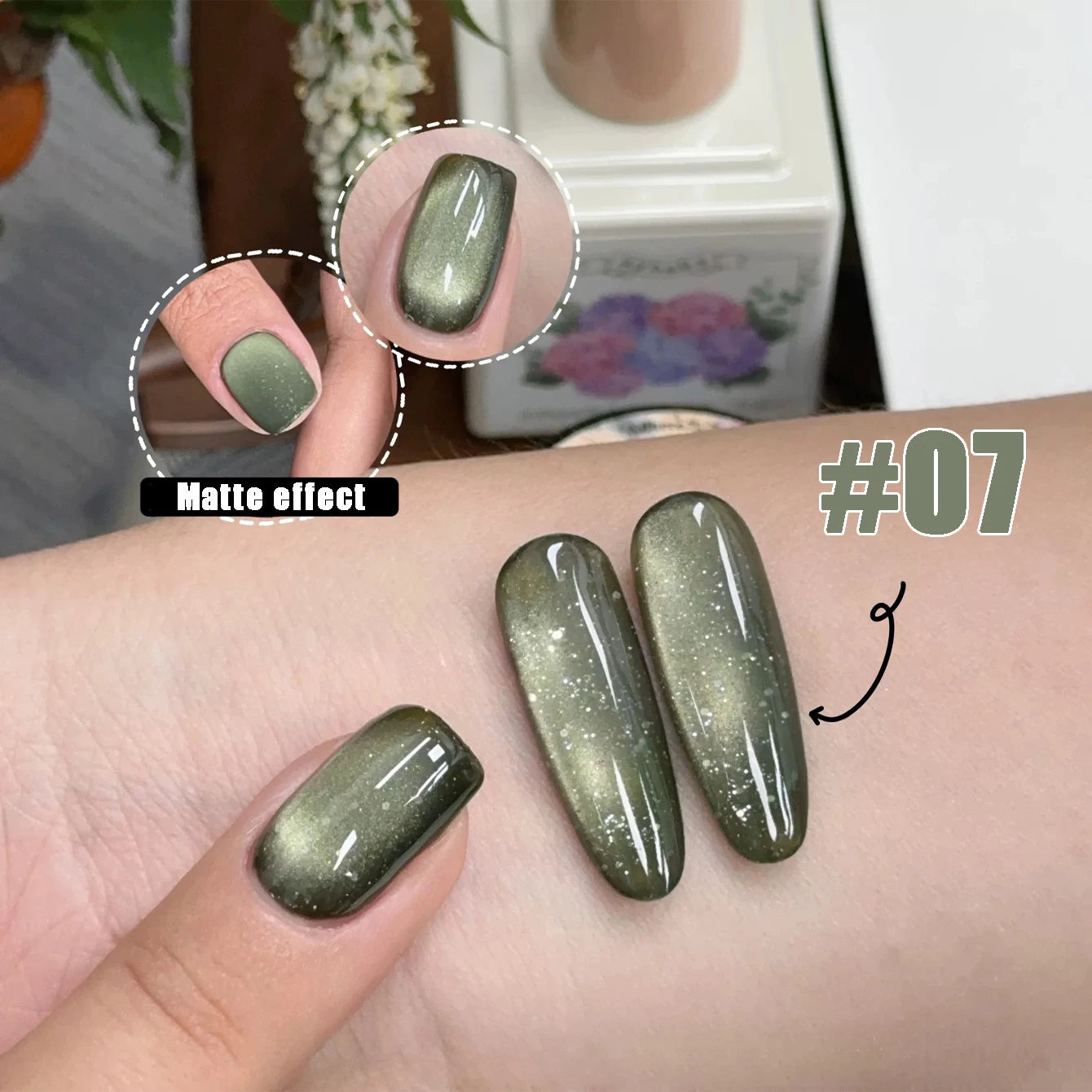 MIANEL 12ML 1-12pcs Spring Dongling Wild Cat Eye Gel Nail Polish 2025 Flashing Magnetic Gel White Nails Green Nails Summer Nails