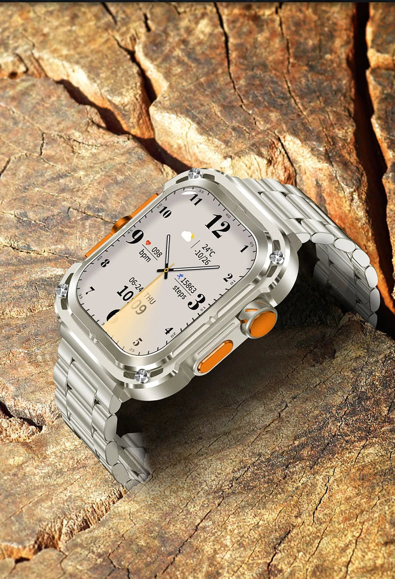 LIGE 2025 New 2.1" Ultra HD NFC Voice Call Smart Watch Men Compass GPS Track 460mAh Battery Waterproof Watches For HUAWEI Xiaomi